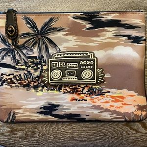 Coach X Keith Haring Canvas and Leather Turnlock Pouch